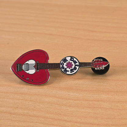 Daisy Rock Heartbreaker Guitar Enamel Tack Pin - Red