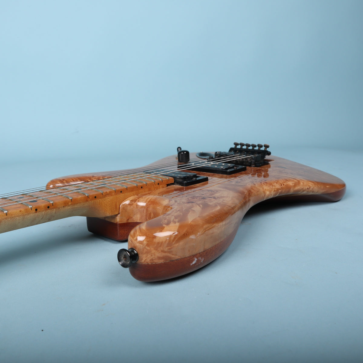Profile view showing neck pocket area and body edge contour.