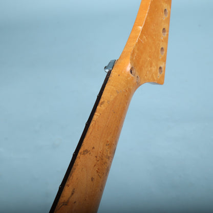 1980's Warmoth Birdseye Maple Explorer Guitar Neck Rosewood Floyd Rose Prep