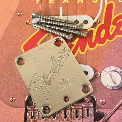 Fender Elite Neck Plate American Jazz Precision USA 1983 1984 Strat Tele Chrome