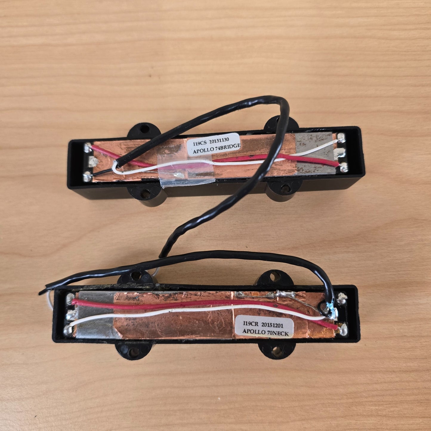 Seymour Duncan 2015 Apollo Jazz 5 String Bass Pickup Set 70 Neck 74 Bridge