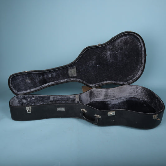 Vintage Guild Acoustic Guitar Hard Case Black Tolex Plush Interior Latches