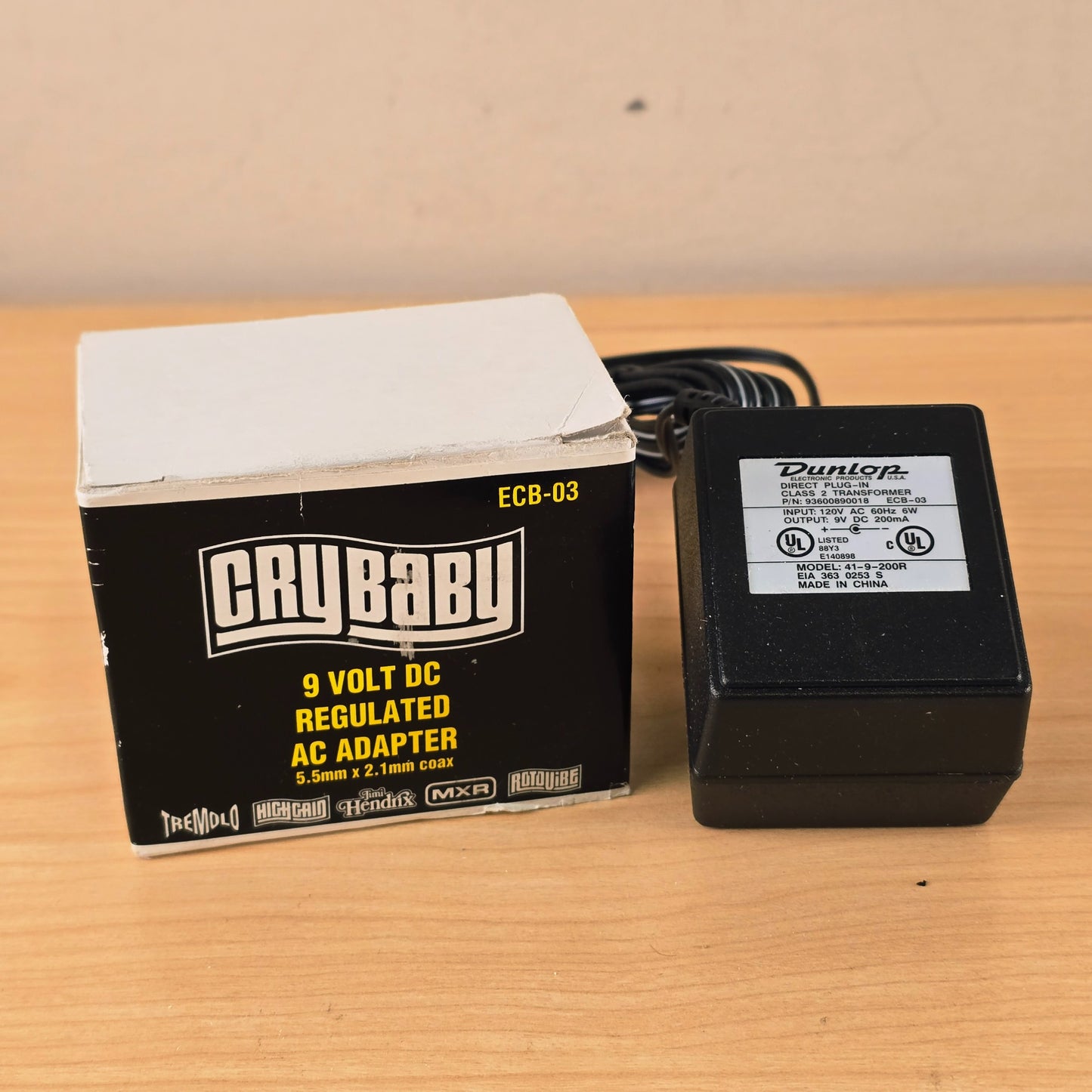 Dunlop ECB-03 Cry Baby 9V DC Regulated AC Power Supply Adapter