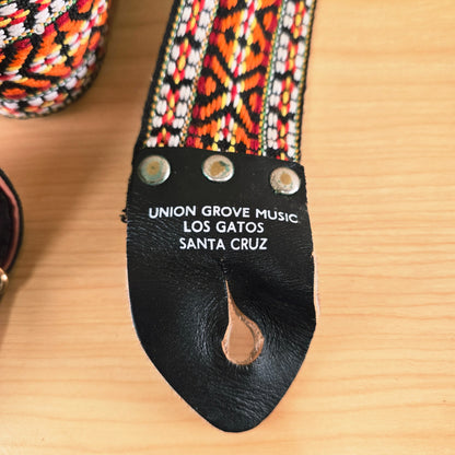 1970's Union Grove Music Vintage Woven Guitar Strap Orange/Yellow Santa Cruz Los Gatos
