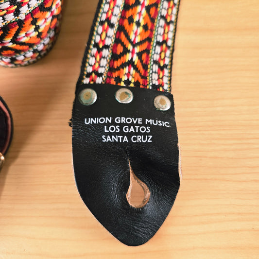1970's Union Grove Music Vintage Woven Guitar Strap Orange/Yellow Santa Cruz Los Gatos
