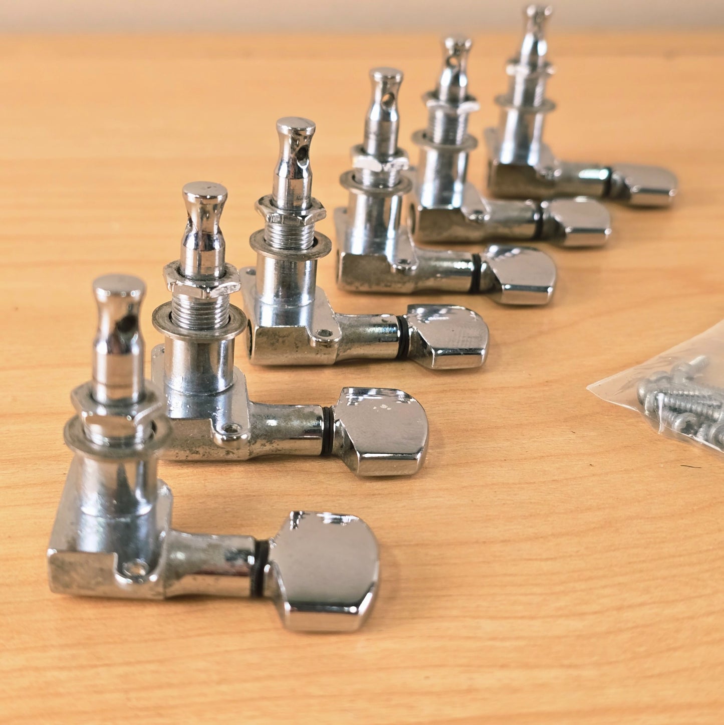 1970s Schaller Mini Made in West W. Germany Tuners 6-in-line 2-Tab