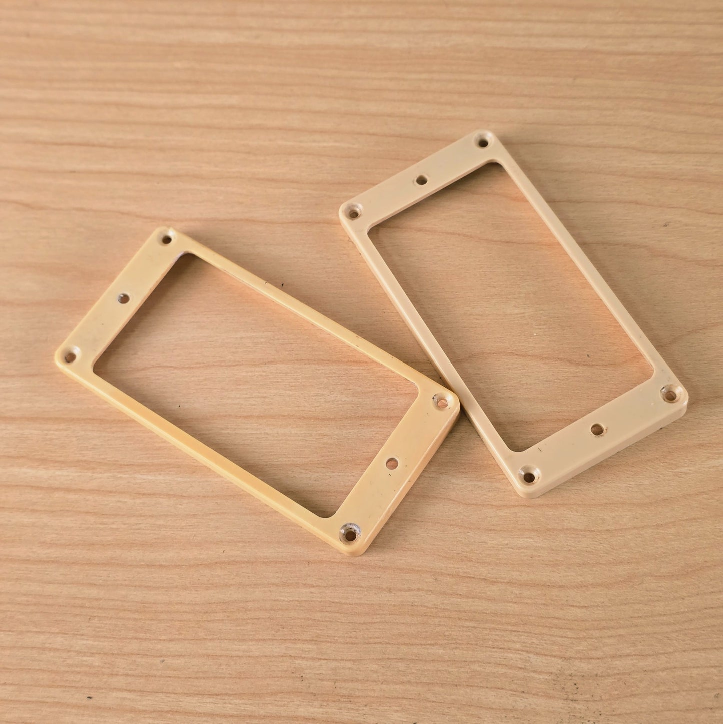 1980s Vintage DiMarzio USA Cream Humbucker Pickup Mounting Rings - Pair