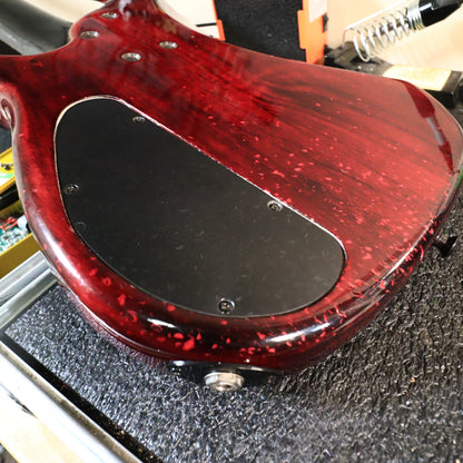1996 Modulus Quantum 5 Q5 5-String Bass - Carbon Fiber Neck - Red Quilt