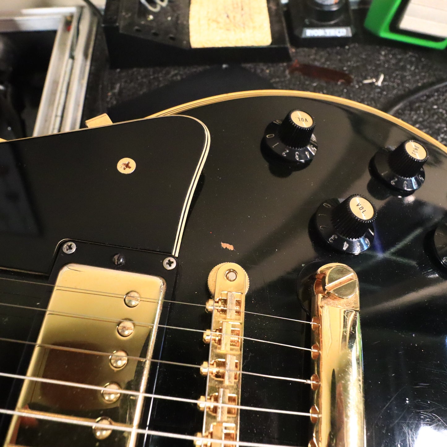 1973 Gibson Les Paul Custom Ebony Black Beauty *Headstock Repair*