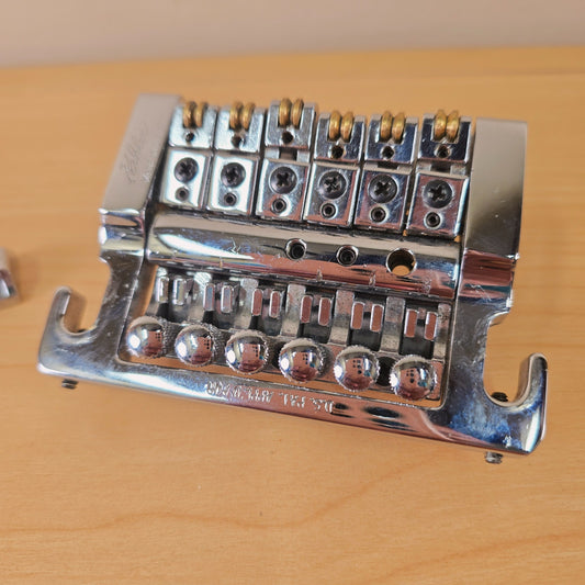 Kahler USA Flat Mount Tremolo 2200 Bridge Chrome with Locking Nut