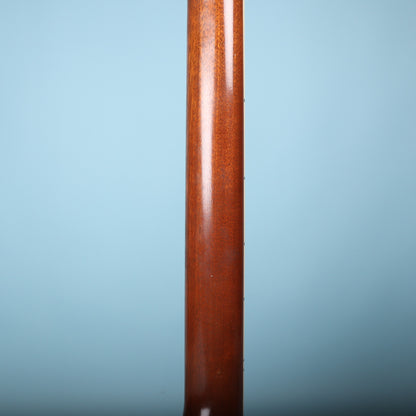 Rear view of the mahogany neck showing wood grain