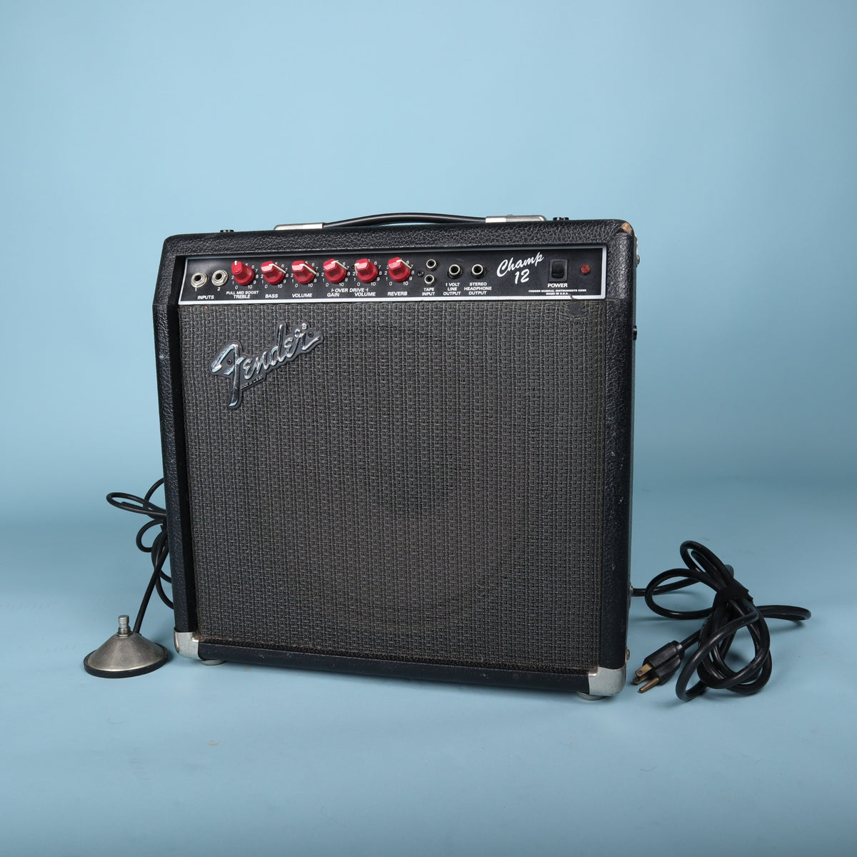 1980s Fender Champ 12 Red Knob Tube Guitar Amplifier