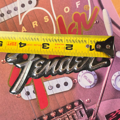 1970s Fender Metal Silverface Amplifier Logo Emblem Badge P/N 011298