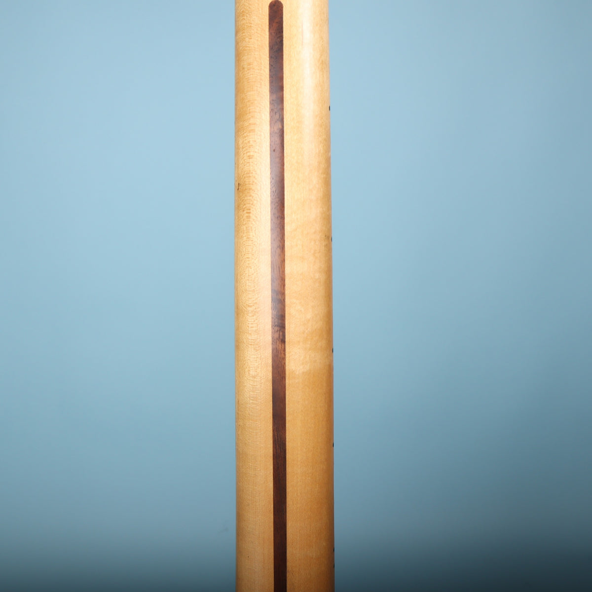 Rear view of maple neck with skunk stripe