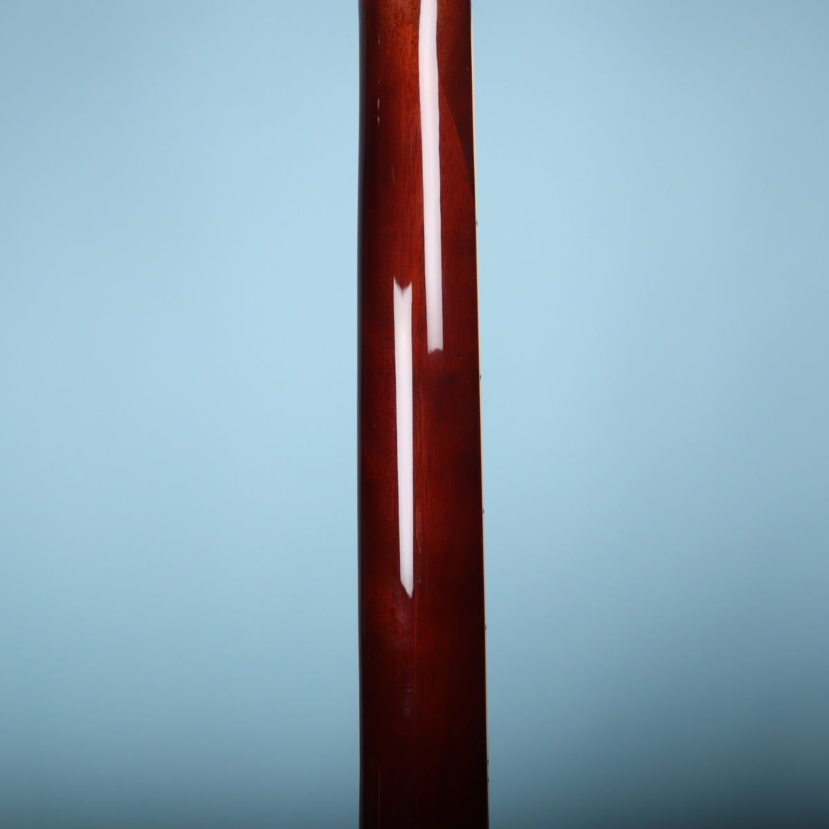 Back of Dean ML mahogany neck showing glossy finish