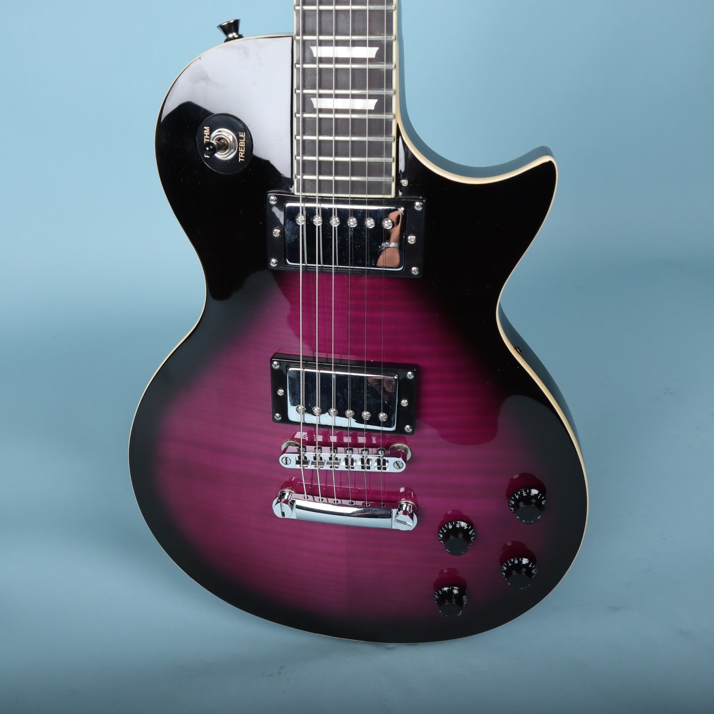 Oscar Schmidt by Washburn OE20 Single Cut LP Purple Burst Electric Guitar