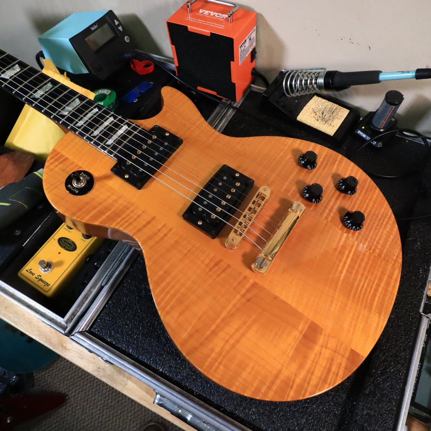 1992 Gibson Les Paul Lite Amber Flamed Electric Guitar