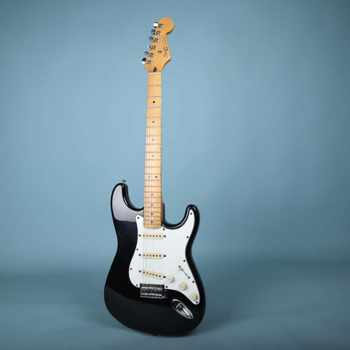 1990 Squier Stratocaster Black Maple USA Electric Guitar