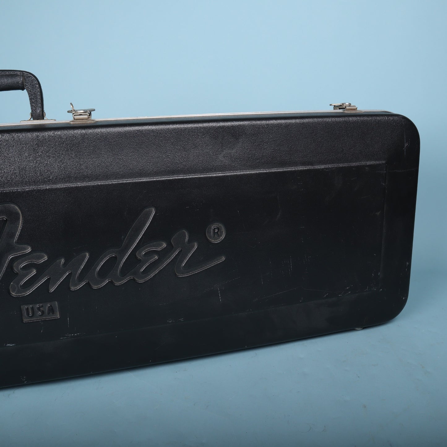 1980s Fender USA Molded Hardshell Rectangular Electric Guitar Case Black