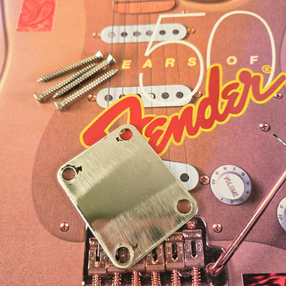 2001 Fender Stratocaster MIM Neck Joint Plate Chrome w/ HW