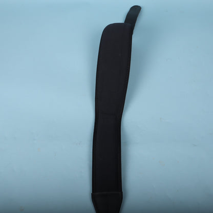 Overhead view of the wide black neoprene shoulder section.