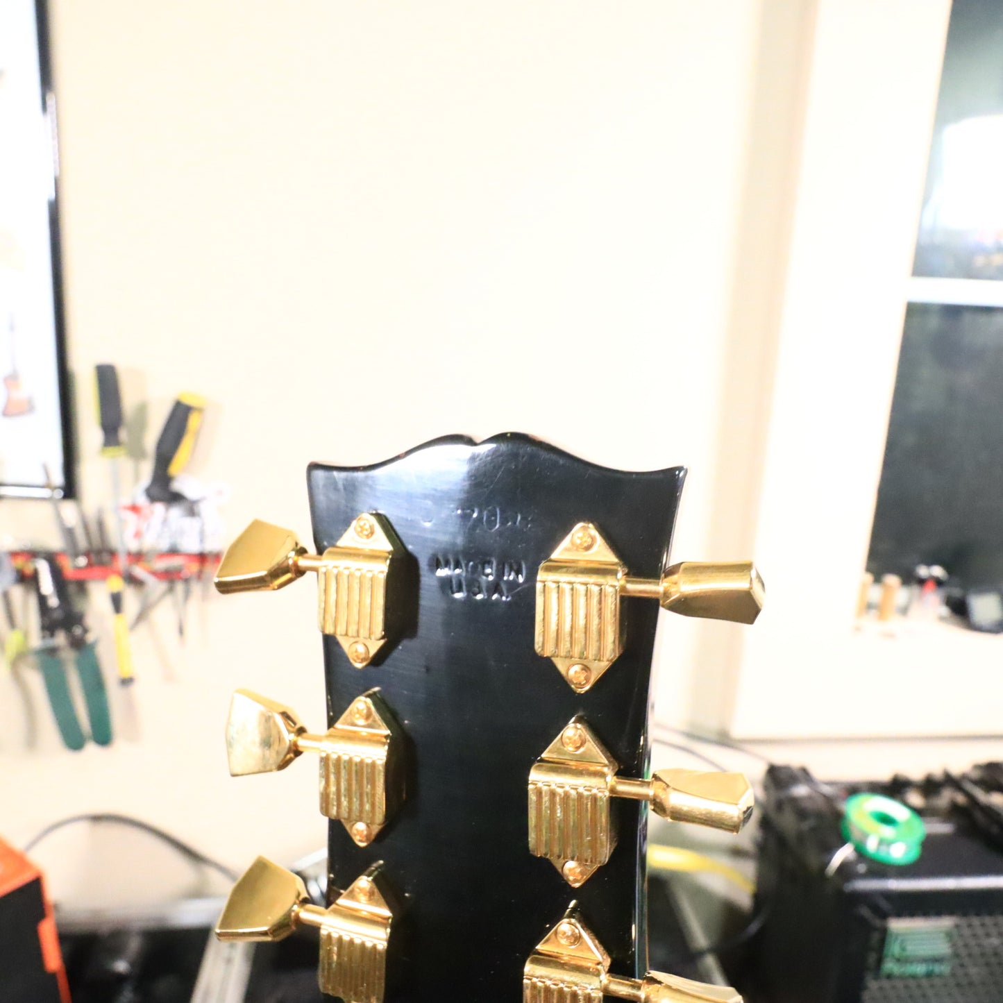 1973 Gibson Les Paul Custom Ebony Black Beauty *Headstock Repair*