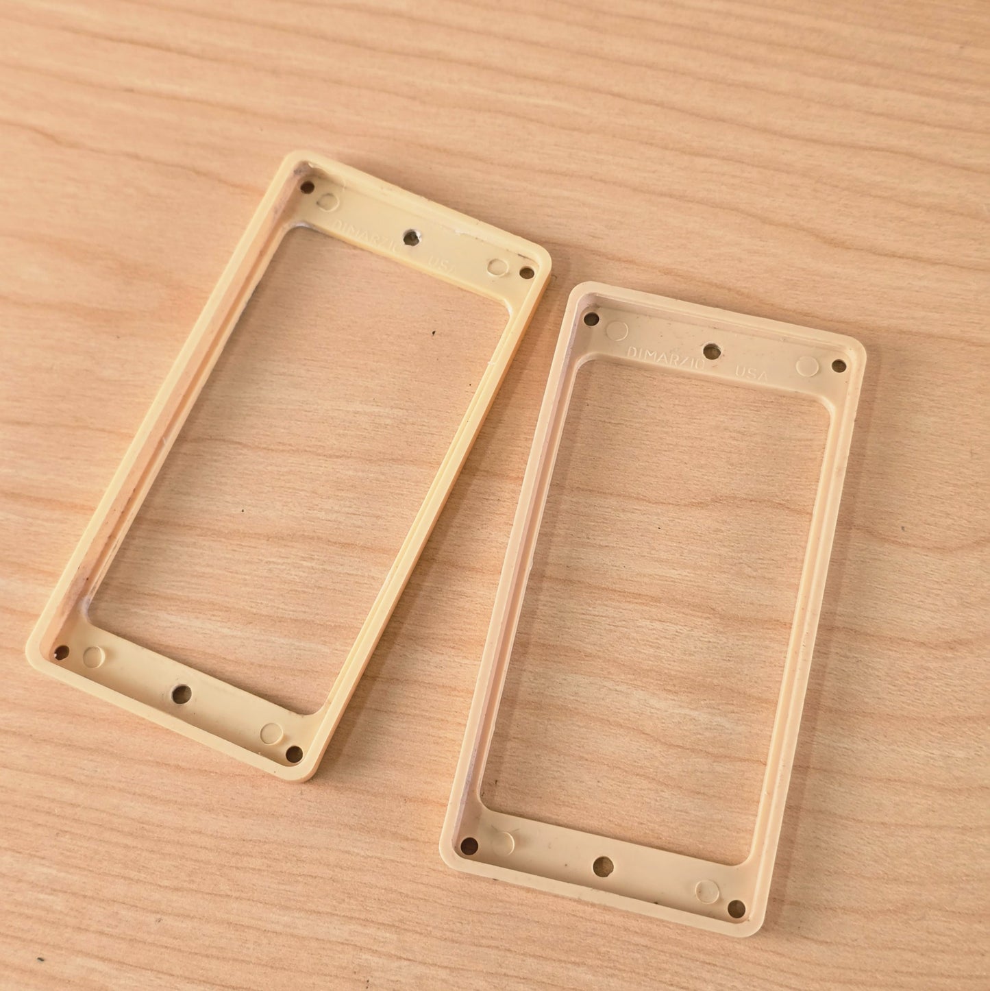 1980s Vintage DiMarzio USA Cream Humbucker Pickup Mounting Rings - Pair
