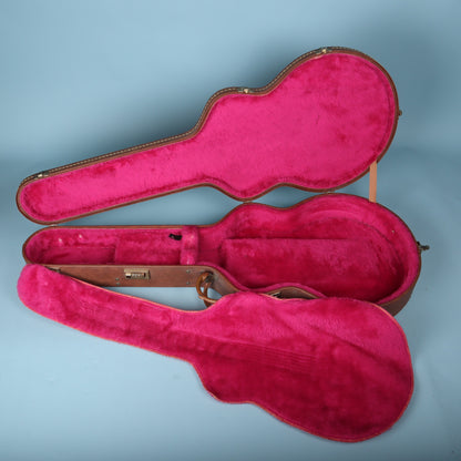 Open Gibson case with the pink shroud fully extended out of the lower body compartment