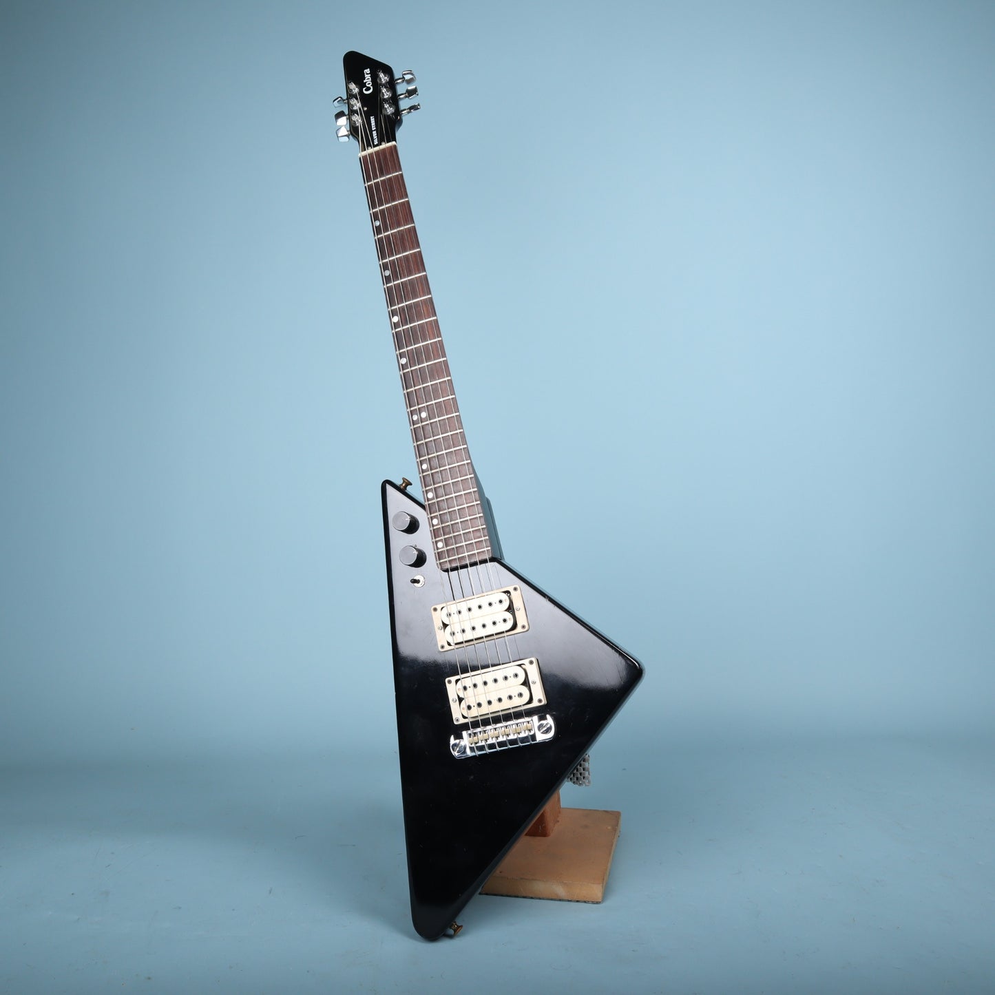 1980's Silver Street Cobra Electric Guitar Black Triangle
