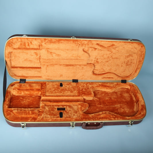 Fender Eyeglass Case Wood Case for Jazzmaster & Jaguar Brown Orange
