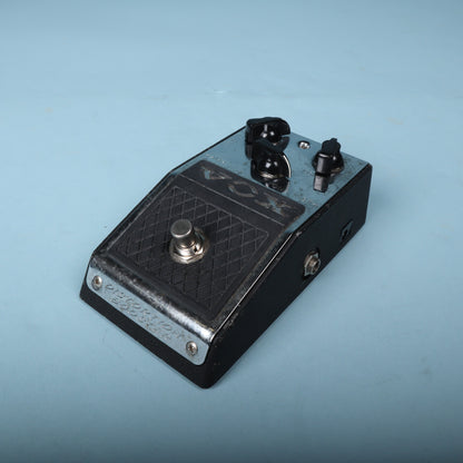 Front three-quarter view of Vox V830 pedal displaying Distortion Booster nameplate