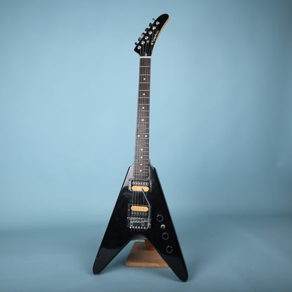 1986 Epiphone V2 Flying V Black Electric Guitar w/ Floyd Rose
