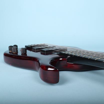 1996 Modulus Quantum 5 Q5 5-String Bass - Carbon Fiber Neck - Red Quilt