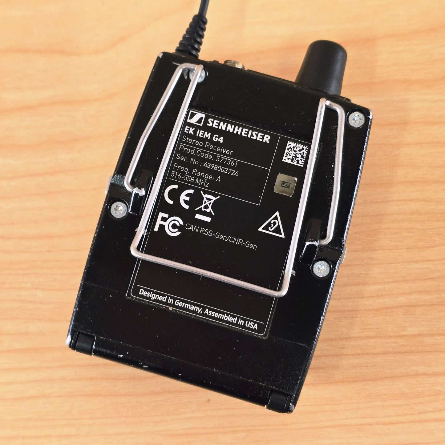 Sennheiser EK IEM G4 Wireless Stereo Receiver - Band A (516-558 MHz)