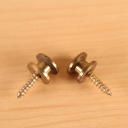 Vintage 1980's 70's Brass End Knobs Strap Buttons Holder Guitar