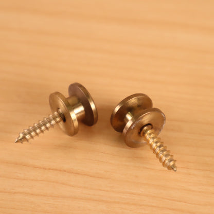 Vintage 1980's 70's Brass End Knobs Strap Buttons Holder Guitar