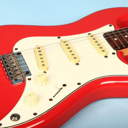 Vintage 1980s Squier Bullet 1 One Made in Korea Ferrari Red MIK Electric Guitar