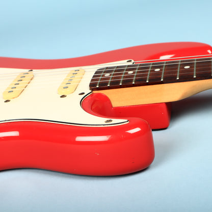 Vintage 1980s Squier Bullet 1 One Made in Korea Ferrari Red MIK Electric Guitar