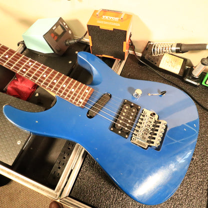 1990 Charvel Fusion Deluxe Toothpaste Logo Pearl Blue Electric Guitar