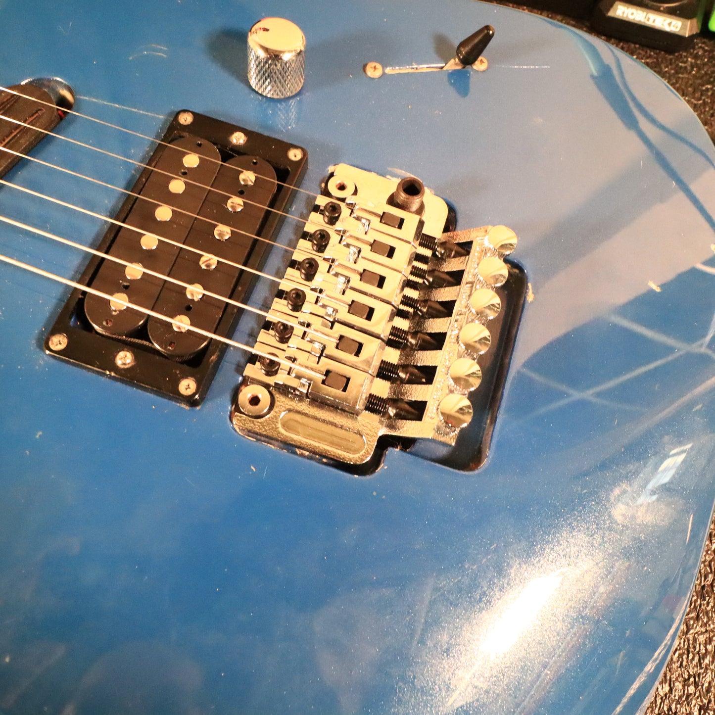 1990 Charvel Fusion Deluxe Toothpaste Logo Pearl Blue Electric Guitar