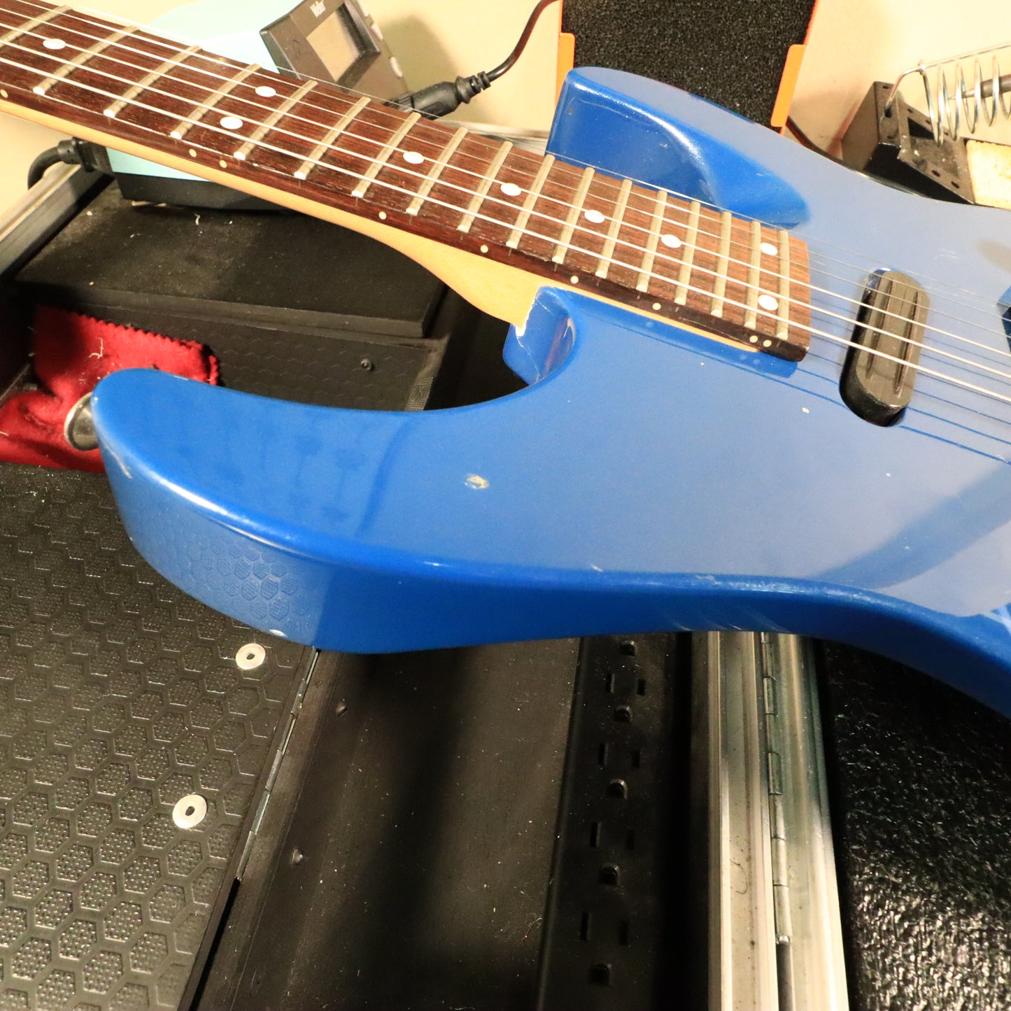 1990 Charvel Fusion Deluxe Toothpaste Logo Pearl Blue Electric Guitar