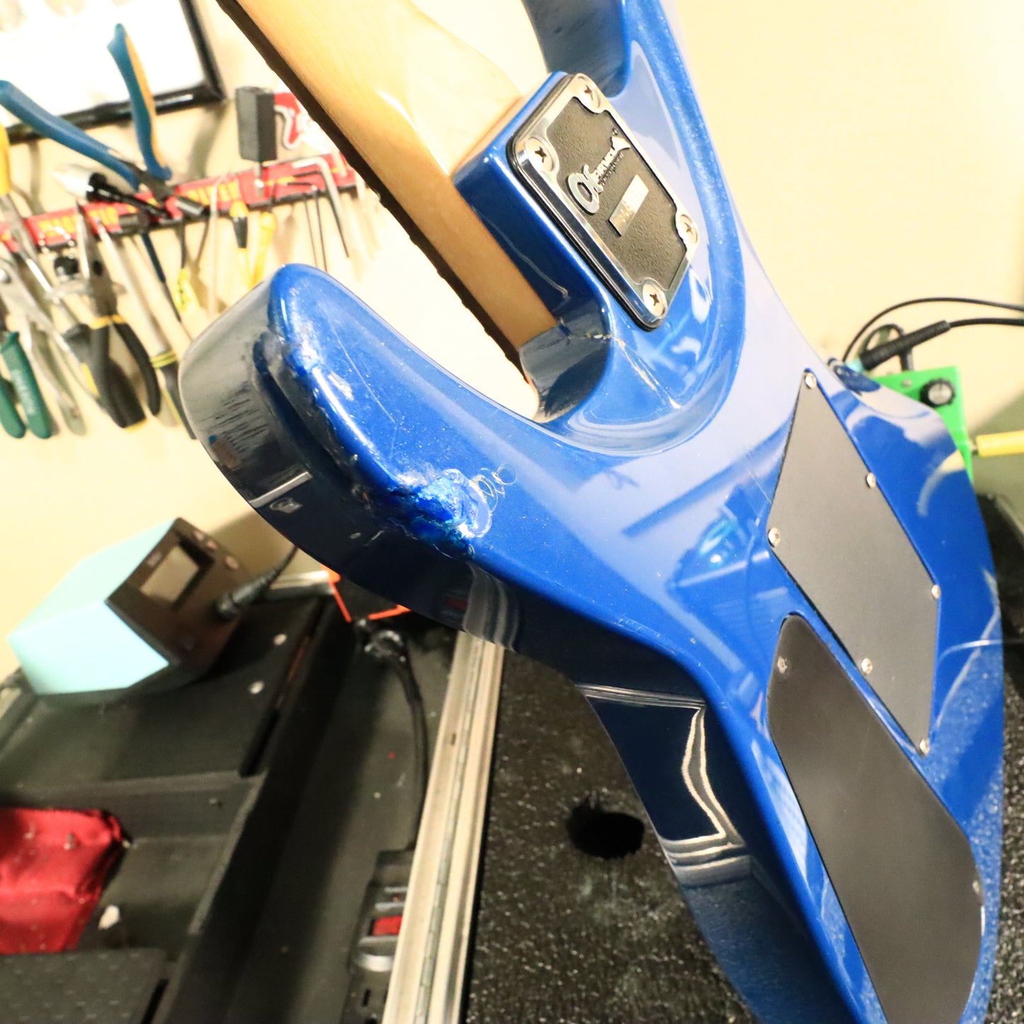 1990 Charvel Fusion Deluxe Toothpaste Logo Pearl Blue Electric Guitar