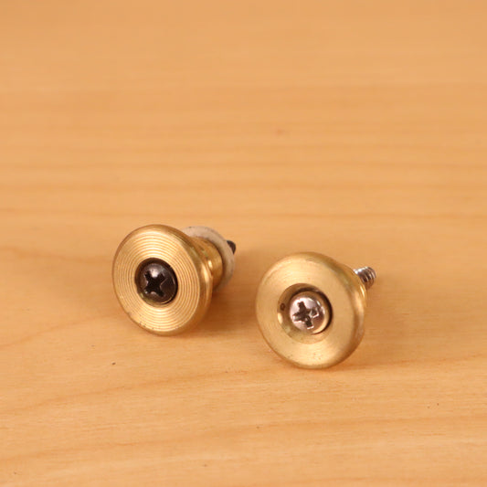Set of Brass Round Guitar Strap Pin Buttons