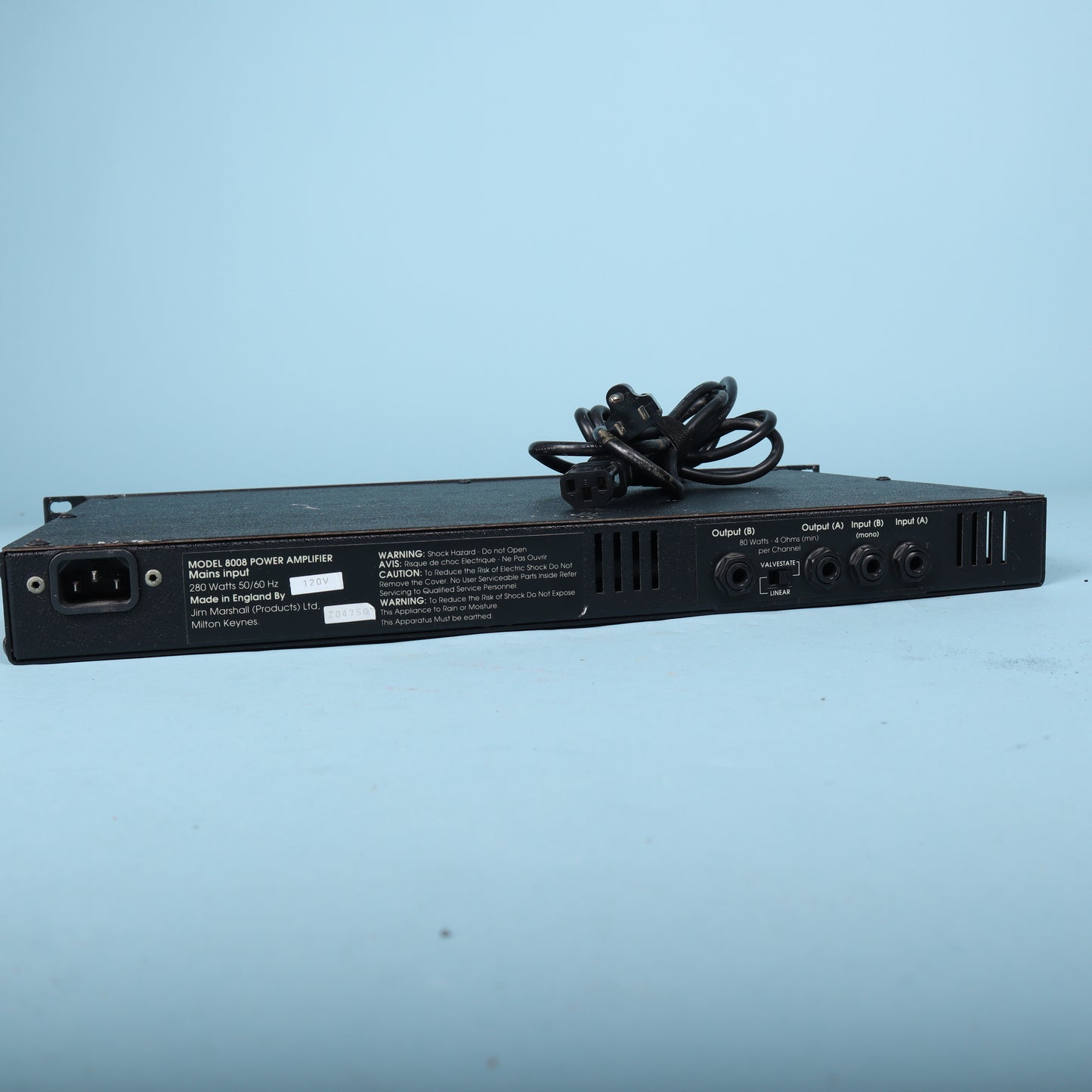 Marshall Valvestate 80+80 Watt Power Amp Model 8008 Rack