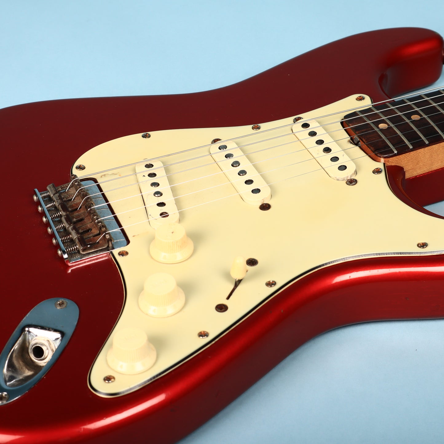 1963 Fender Stratocaster Hardtail Refin Red Electric Guitar w/ Original Case