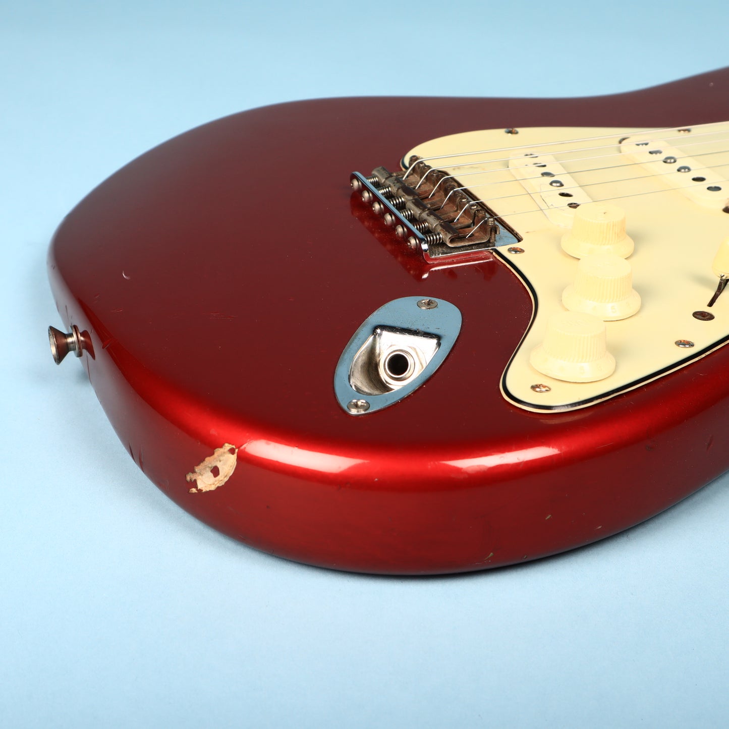 1963 Fender Stratocaster Hardtail Refin Red Electric Guitar w/ Original Case