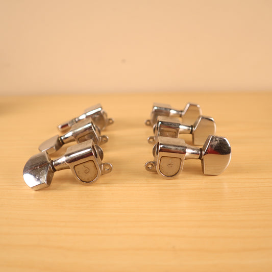Vintage 1970's Schaller W. Germany 3x3 Chrome Tuners for Les Paul SG ES-335