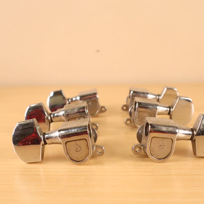 Vintage 1970's Schaller W. Germany 3x3 Chrome Tuners for Les Paul SG ES-335