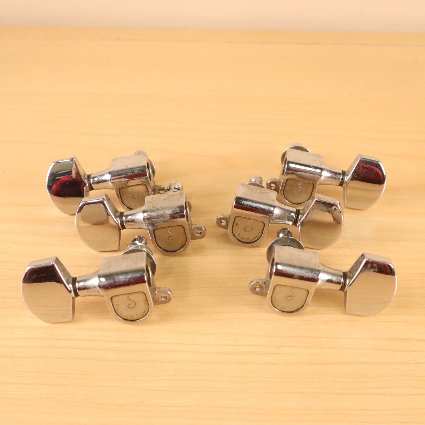 Vintage 1970's Schaller W. Germany 3x3 Chrome Tuners for Les Paul SG ES-335