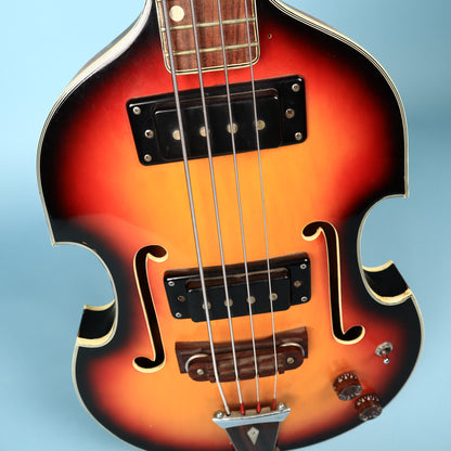 Univox Model 1920 Lectra Short-Scale Bass w/ case 1968 - Sunburst Violin Bass